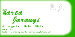 marta jaranyi business card